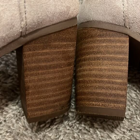Toms Majorca Peep Toe Booties tan beige neutral Women’s Size 7 Ankle‎ Boots Nice - Picture 10 of 16